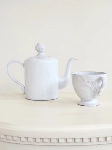 A handcrafted ceramic teapot with milky white glaze View 2
