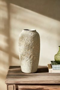 Textured Cream Ceramic & Porcelain Vase View 2