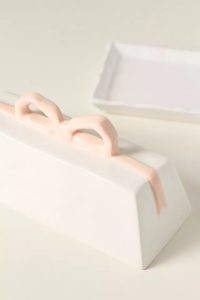 Benedita Bow Ceramic Stoneware Butter Dish View 2