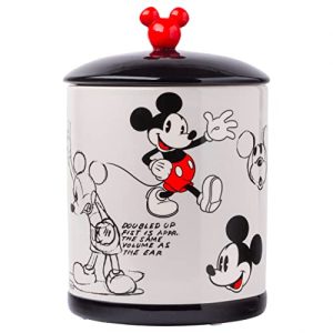 Silver Buffalo Disney Vintage Mickey Mouse Sketches Ceramic Cookie Snack Jar (Large)