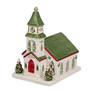 Spode Christmas Tree Miniature Figural LED Lighted Ceramic Dolomite Christmas Collectible for Indoor Display