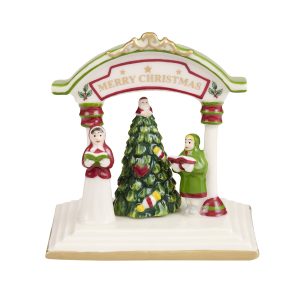 Spode Christmas Tree Miniature Figural LED Lighted Ceramic Dolomite Christmas Collectible for Indoor Display View 2