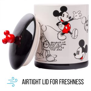 Silver Buffalo Disney Vintage Mickey Mouse Sketches Ceramic Cookie Snack Jar (Large) View 2