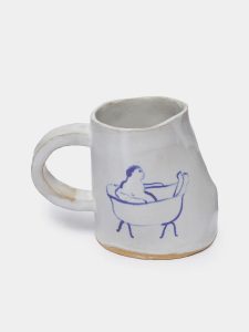 Bathing Man Hand-Painted Ceramic Mug