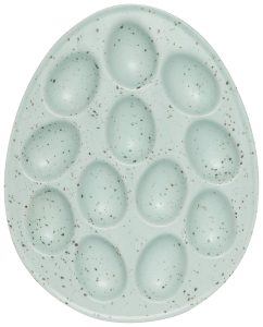 Now Designs Deviled Egg Tray, Robin Blue – Holds Dozen Eggs | Stoneware