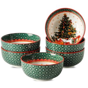 Ceramic Soup Bowls Set of 6,30 Ounce Stoneware Cereal Bowl,Porcelain Nesting Bowls View 2