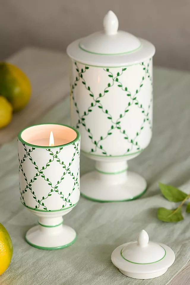 Ceramic Jar Candle, Green Ivy - Main View