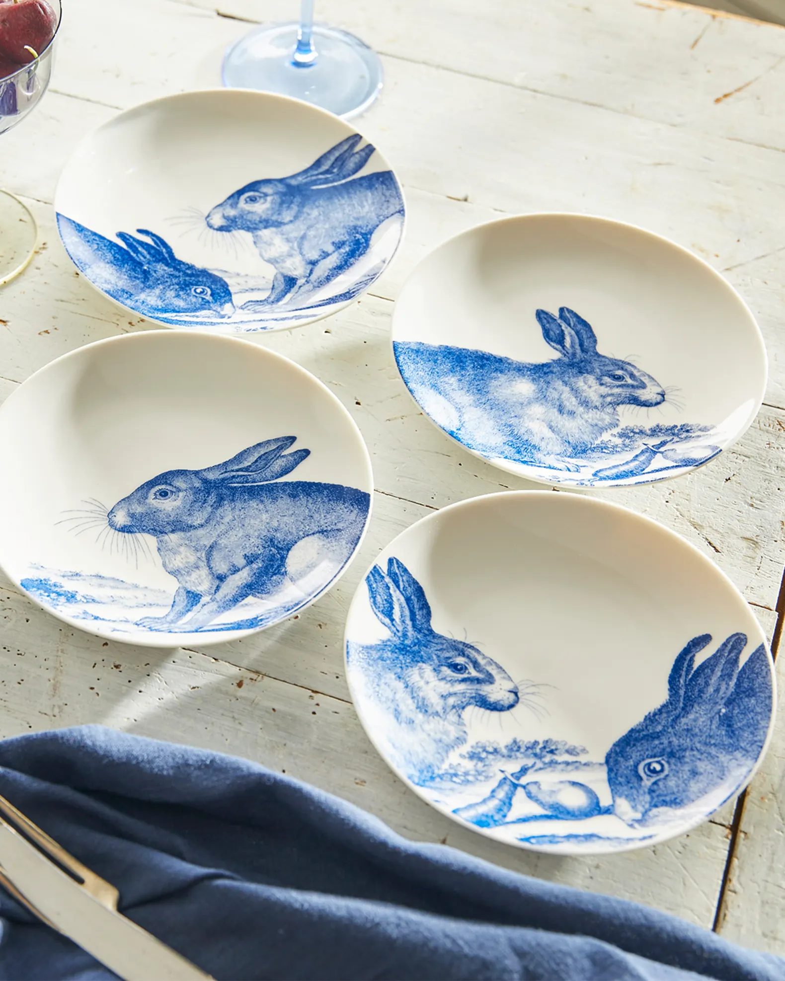 Bunnies Canape Plates, Set of 4 - Main View