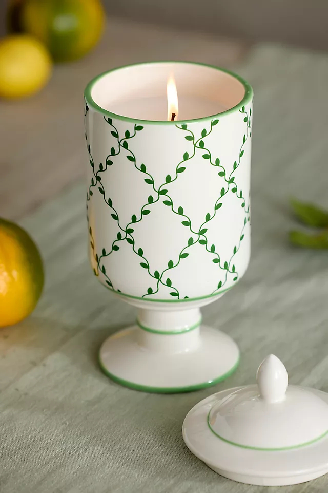 Ceramic Jar Candle, Green Ivy - View 2