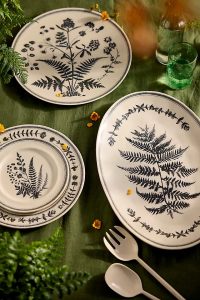 Black Fern Stoneware Serving Platter View 2