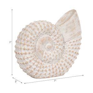 Ceramic Shell Figurine – Elegant Home Decor Accent Piece – 7″ x 3″ x 7″ View 2