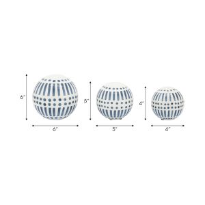 Glade Set of 3 Decorative Orbs – Contemporary White and Tan Round Orb Decor – Ceramic Home or Office Table Decoration – Home Gift Idea View 2